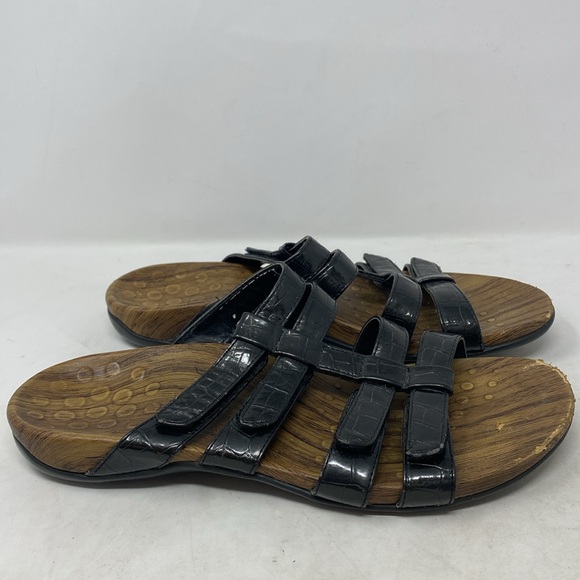 Vionic Meghann Faux Croc Leather Slide Adjustable Sandals - Picture 2 of 6